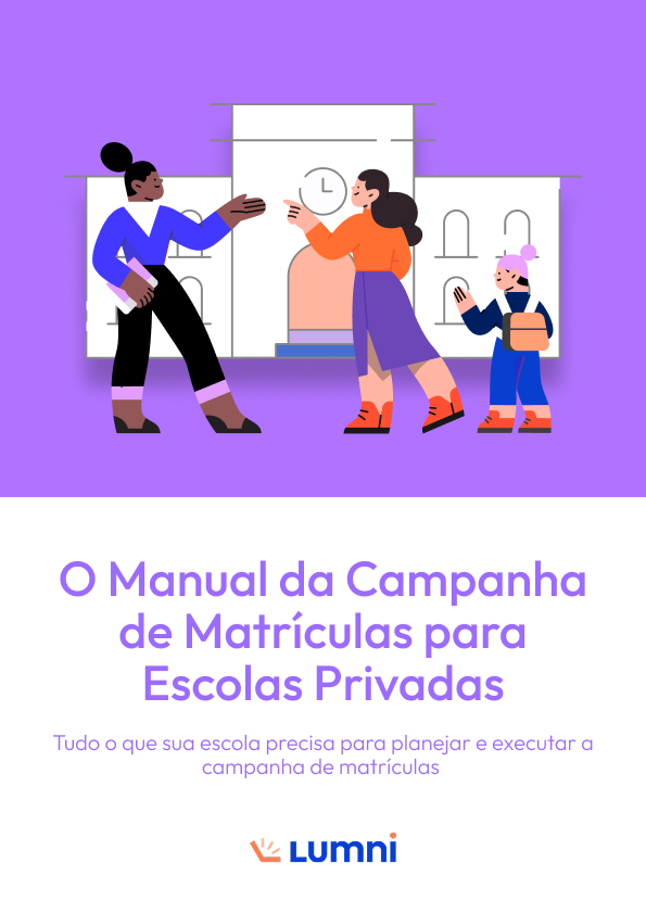 Capa do e-book: O Manual da Campanha de Matrículas para Escolas Privadas