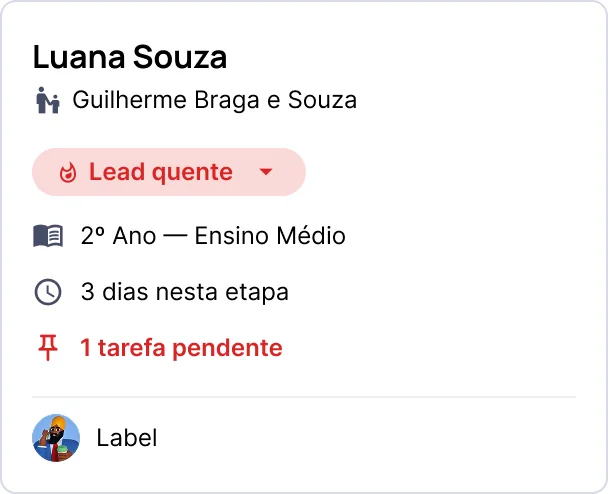 Sistema de gestão escolar e CRM educacional integrados